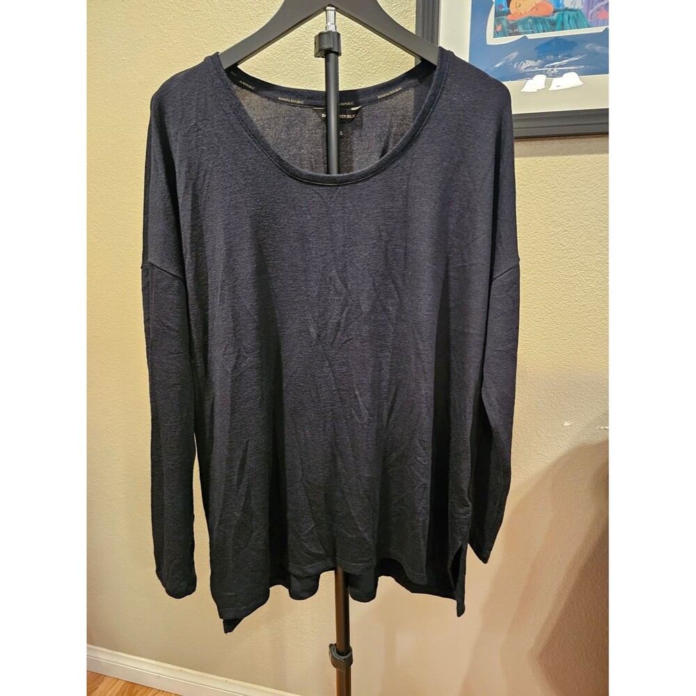 Banana Republic Women's Long Sleeve Black Knit Top
